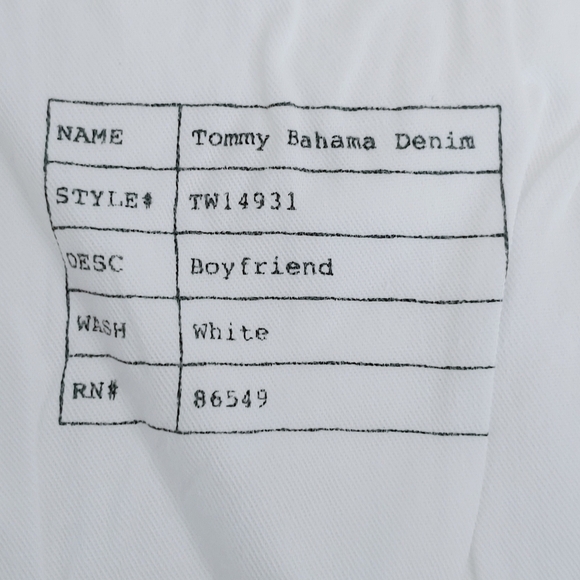 TOMMY BAHAMA White boyfriend slim cut low rise preppy jeans - Picture 11 of 13